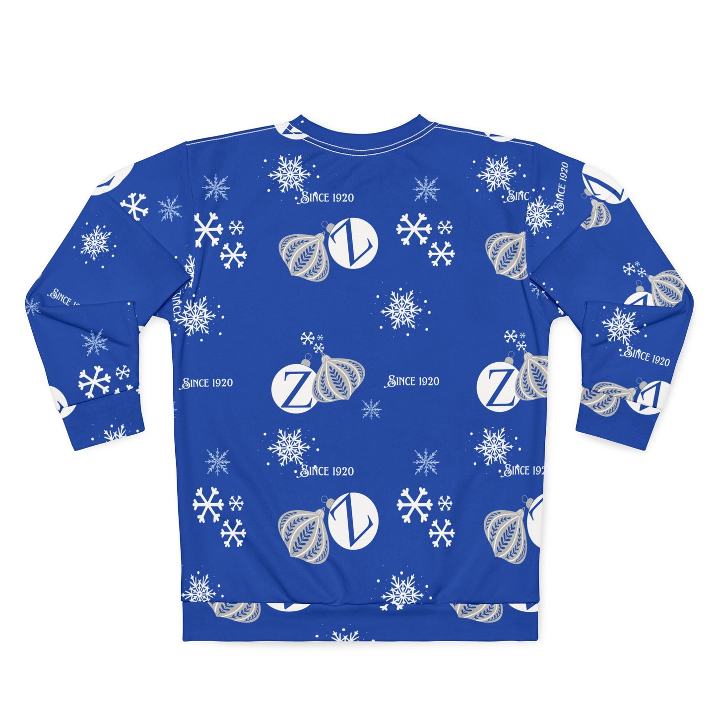 My Finer Christmas Ya Digs Sweater Royal Blue and White Zeta Inspired