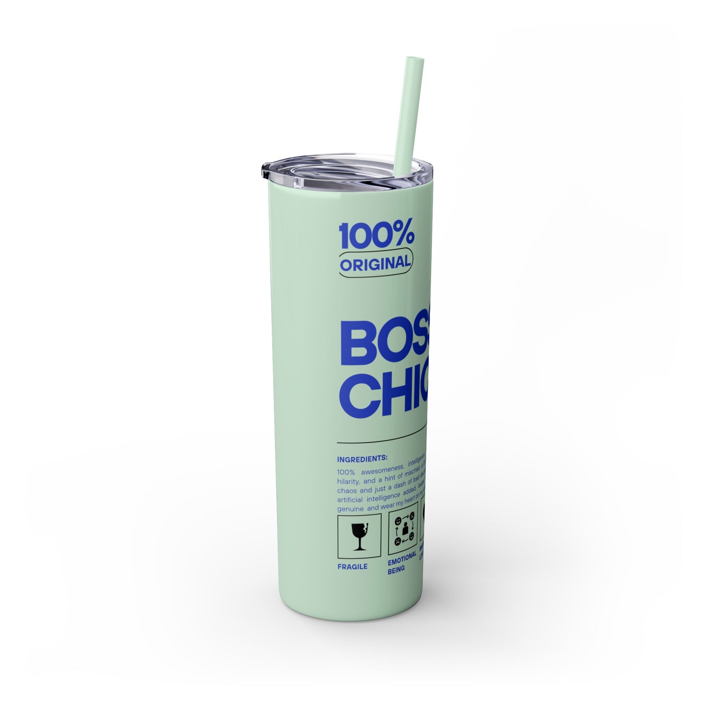 Boss Chick Skinny Tumbler with Straw, 20oz