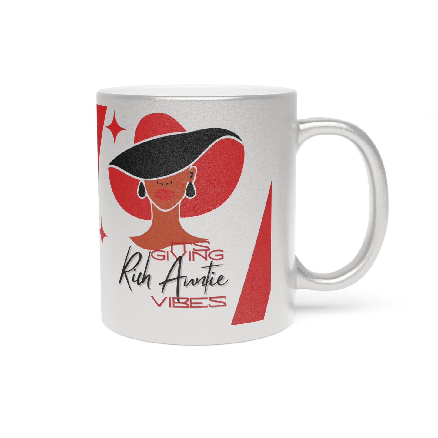 Its Giving Rich Auntie Vibes Metallic Mug (Silver\Gold)