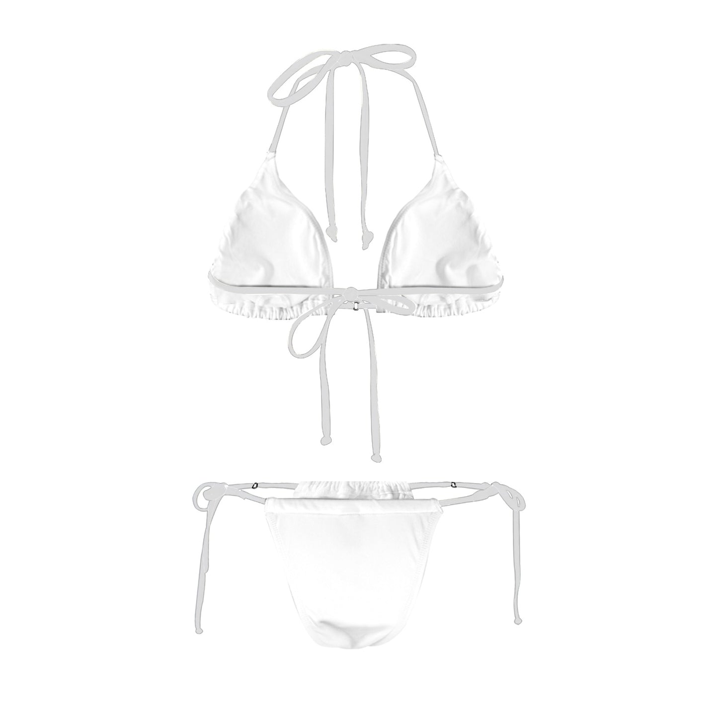 All White String Bikini Women's Halter String Bikini Set