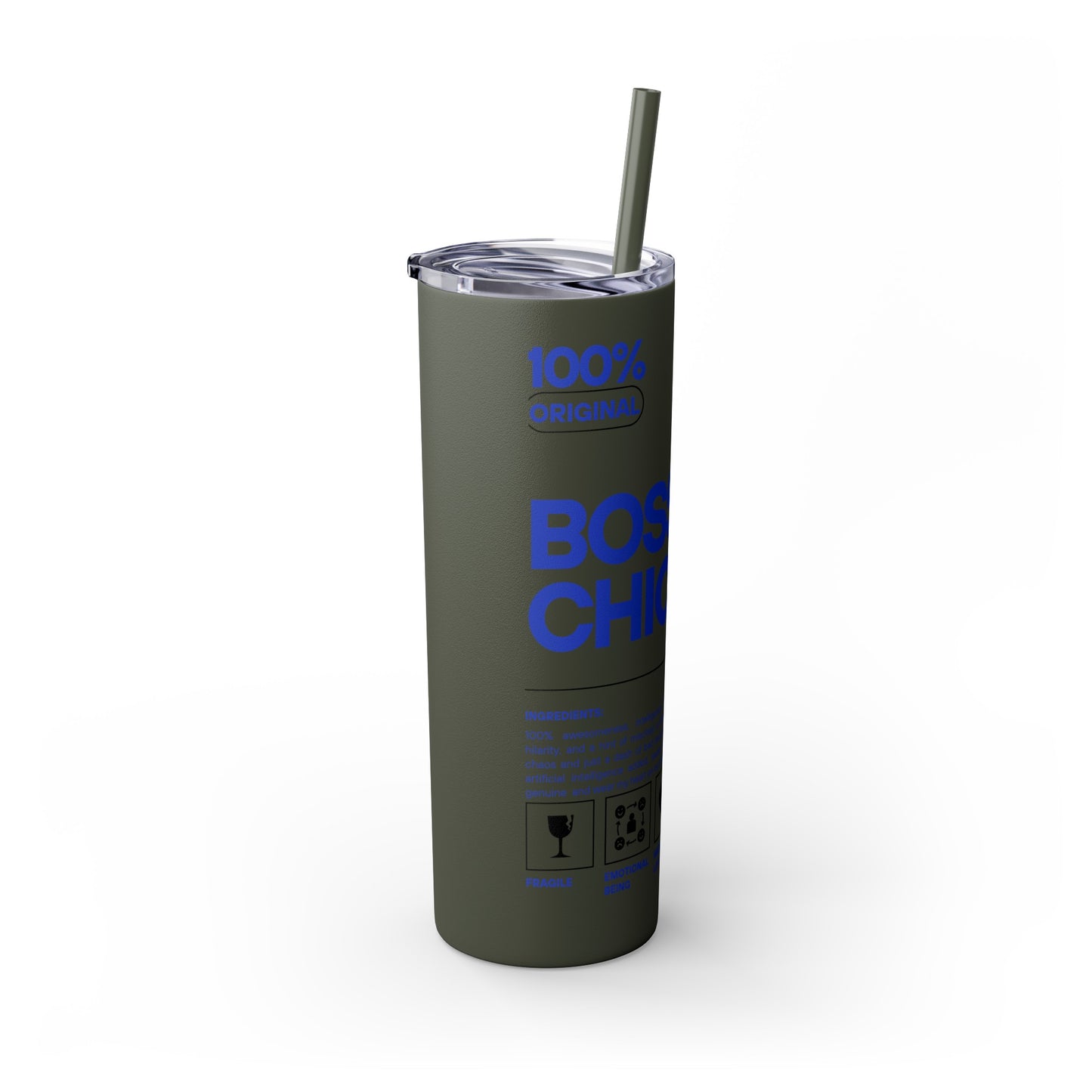 Boss Chick Skinny Tumbler with Straw, 20oz