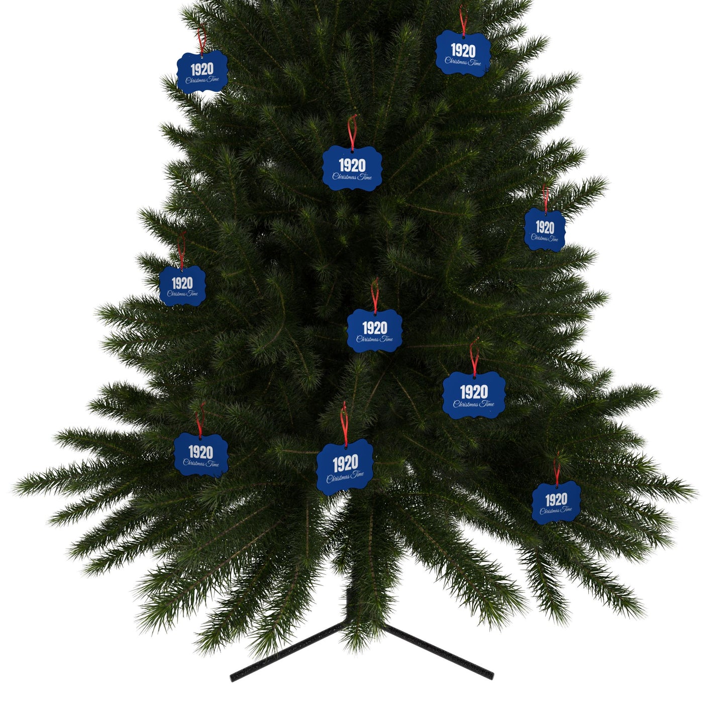 Ornament Set - 1920 Christmas Time Royal Blue & White