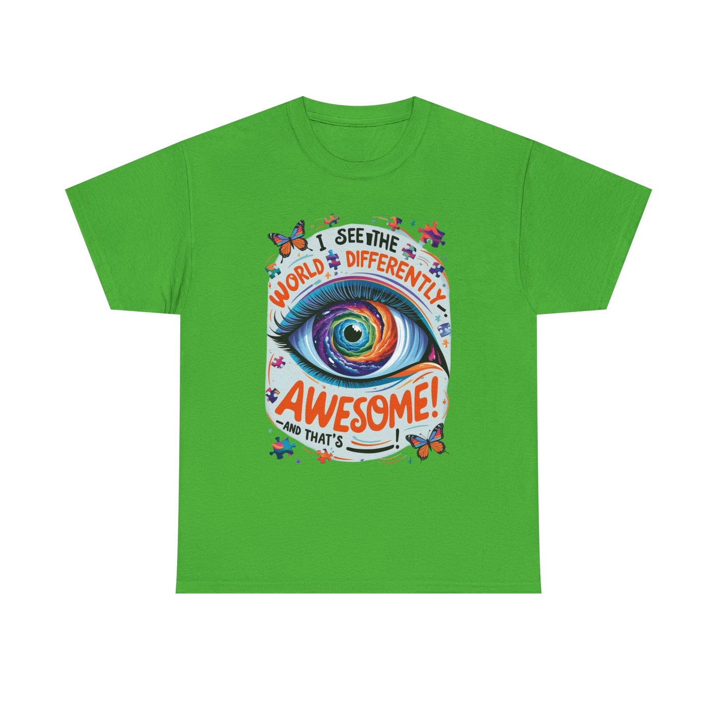Autistic Mind Unisex Tee, Neurodiversity Shirt, Eye Galaxy T-Shirt, Puzzle Pieces, Unique Perspectives Tee, Autism Awareness