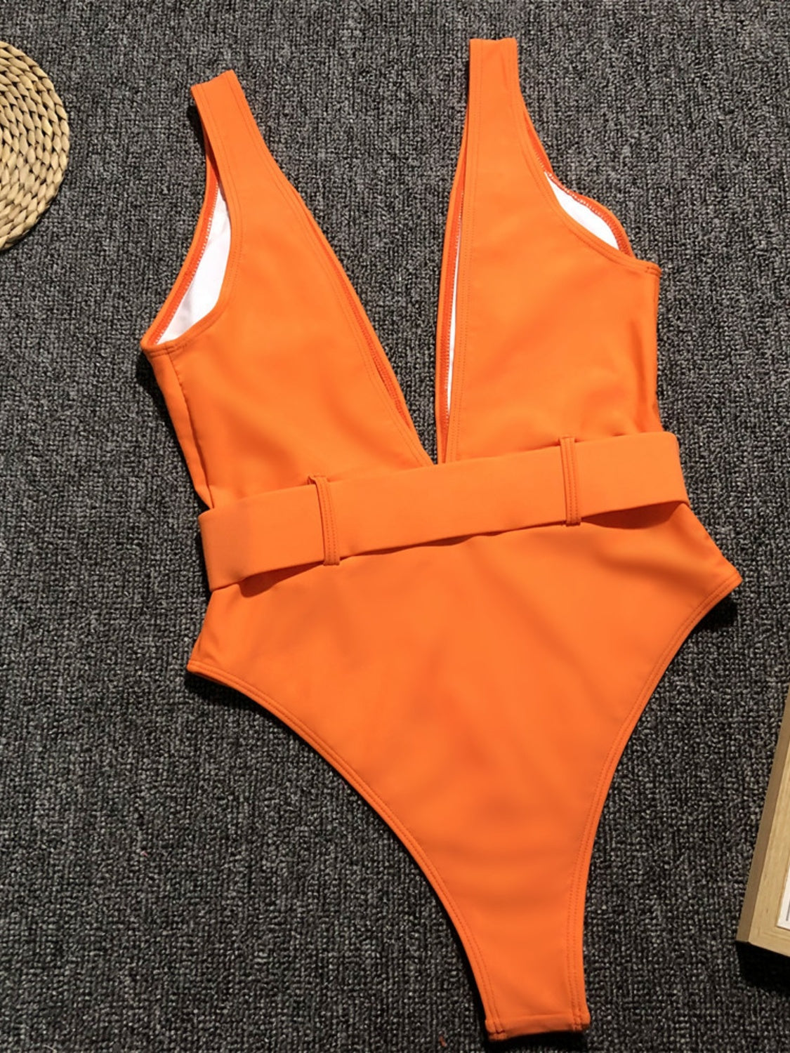 Plunge Wide Strap Sleeveless One-Piece Swimwear-VMA Specialties Boutique