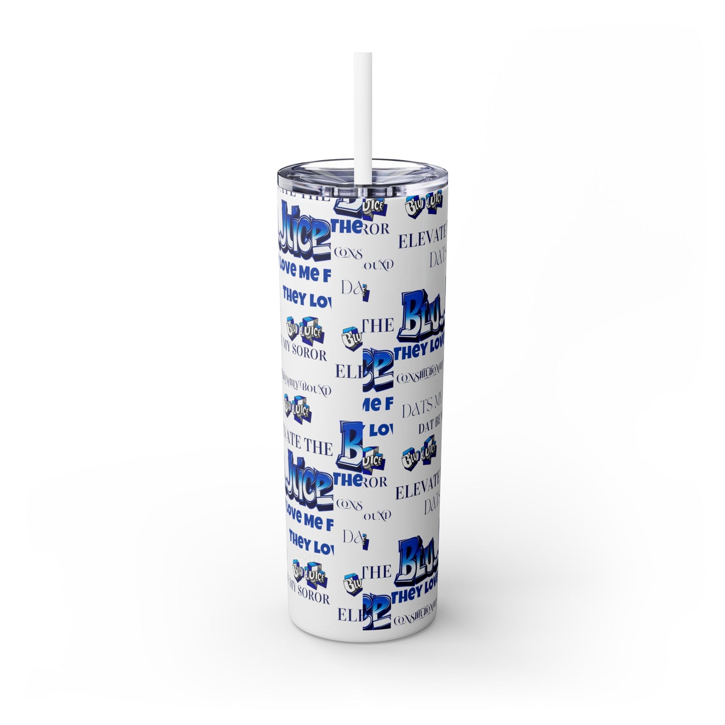 20oz Skinny Tumbler with Straw - Fraternity and Sorority Theme - BluJuice Design