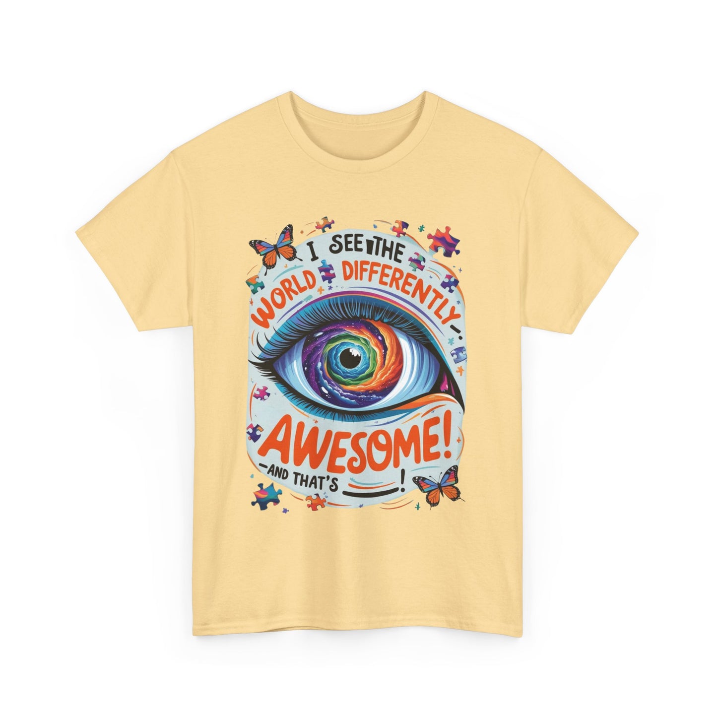 Autistic Mind Unisex Tee, Neurodiversity Shirt, Eye Galaxy T-Shirt, Puzzle Pieces, Unique Perspectives Tee, Autism Awareness