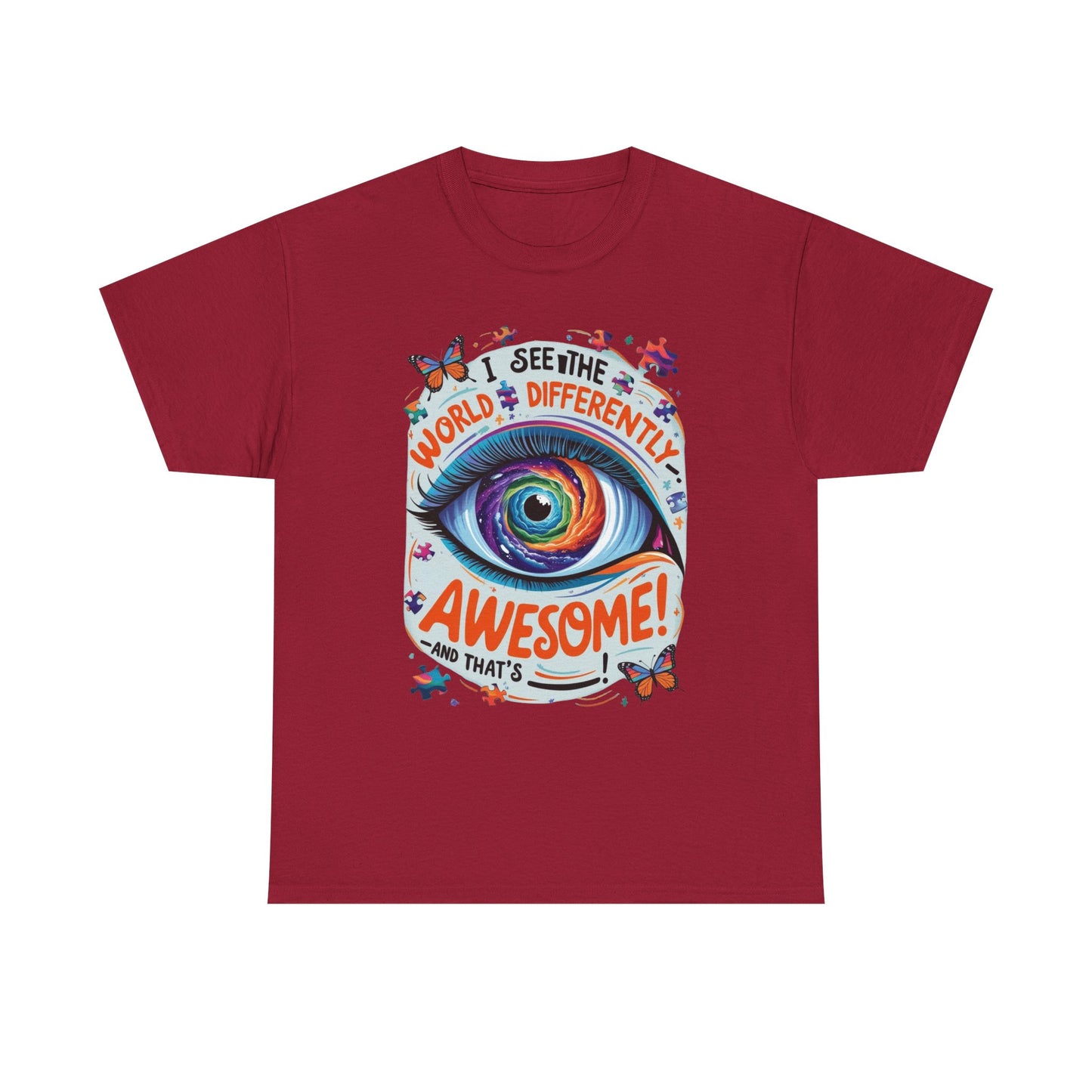 Autistic Mind Unisex Tee, Neurodiversity Shirt, Eye Galaxy T-Shirt, Puzzle Pieces, Unique Perspectives Tee, Autism Awareness