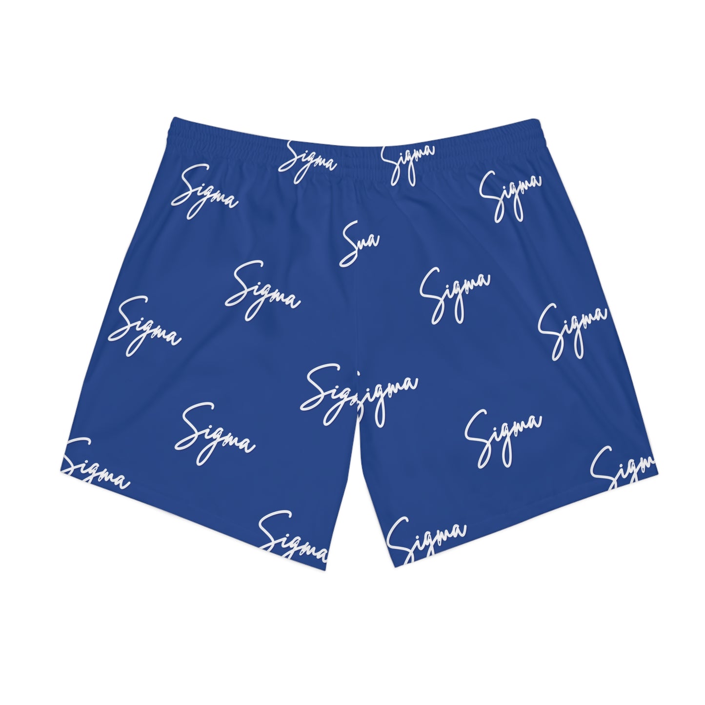 Beach Shorts Sigma Royal Blue and White All Over Print Elastic Men's Shorts