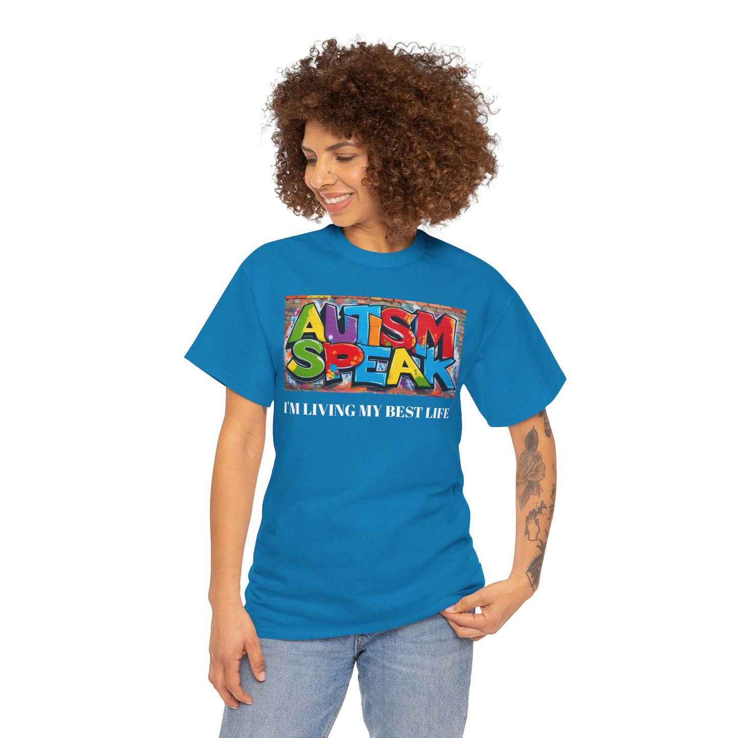 Graffiti Style Tee Shirt with 'AUTISM SPEAK' Design