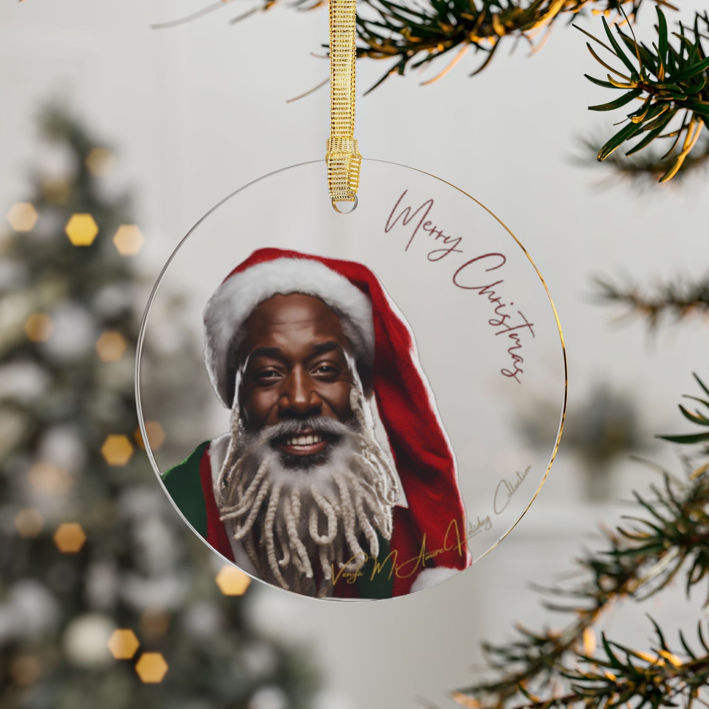 Ornaments African American Santa Claus
