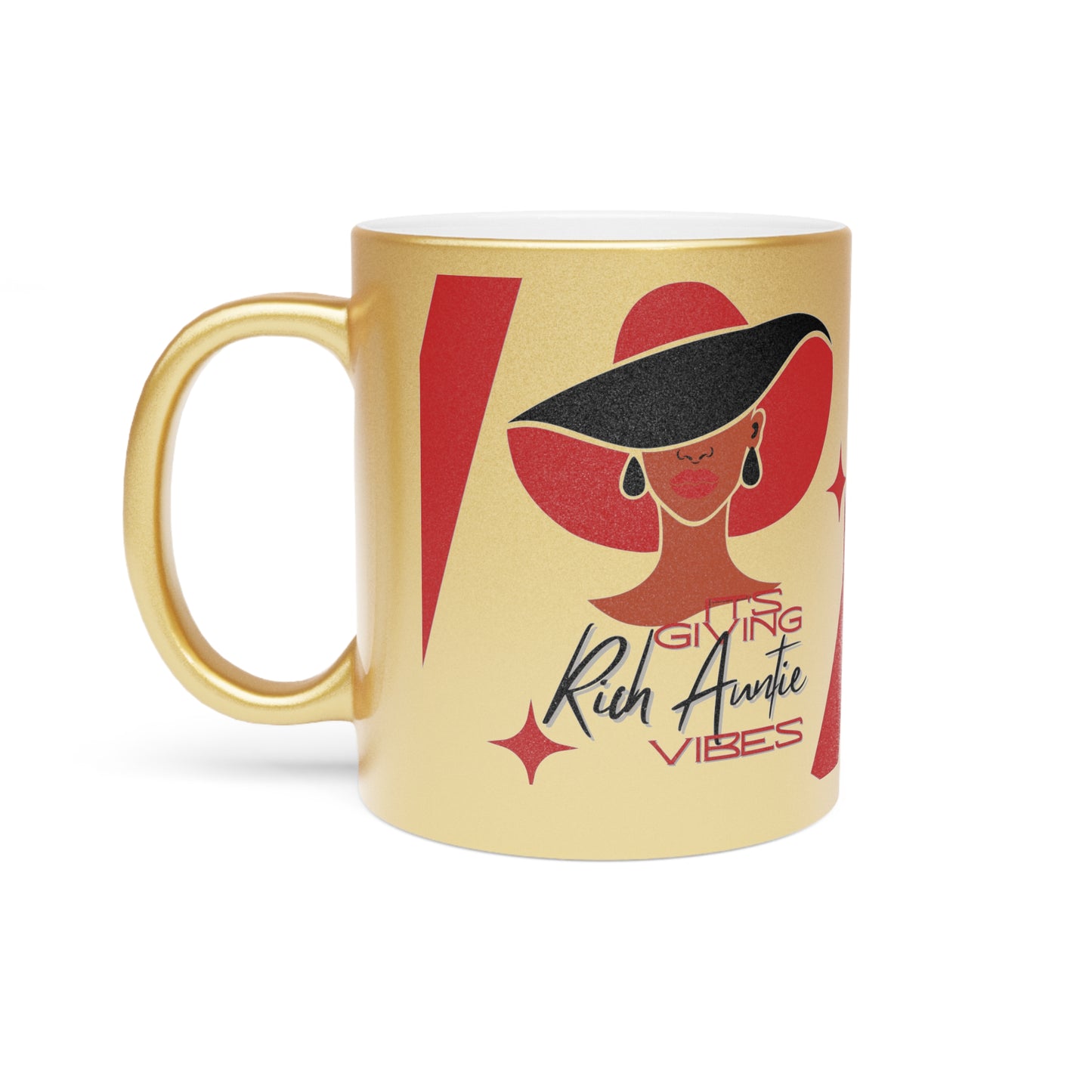 Its Giving Rich Auntie Vibes Metallic Mug (Silver\Gold)