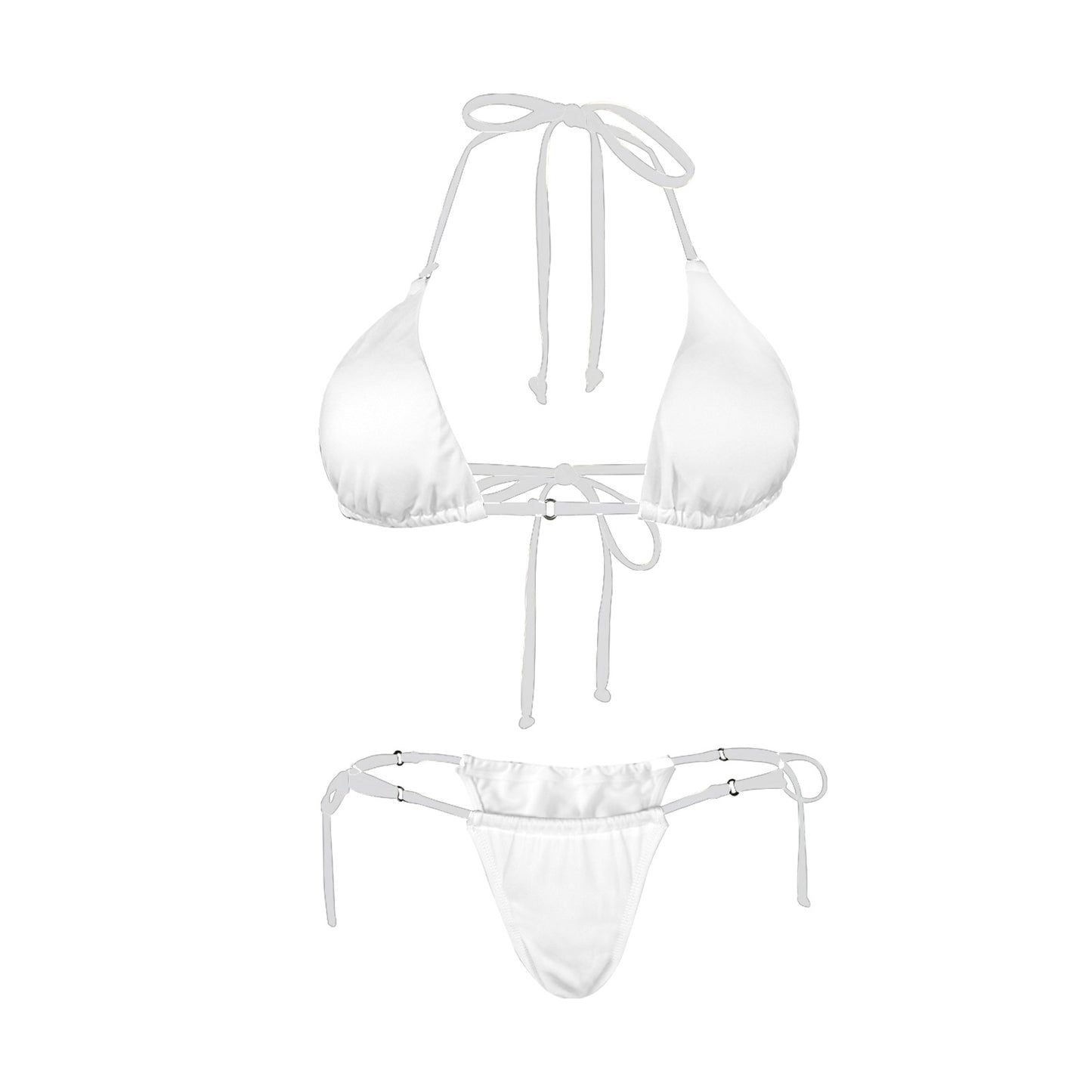 All White String Bikini Women's Halter String Bikini Set