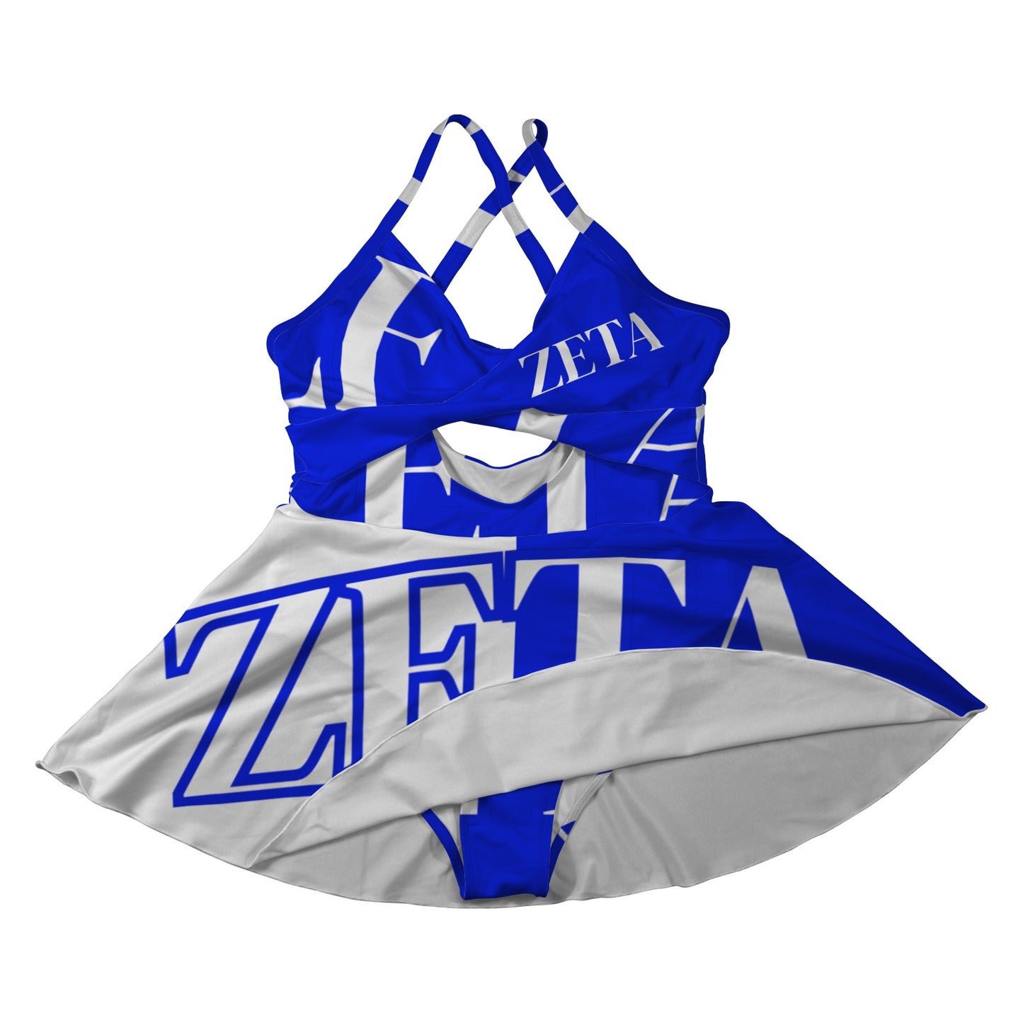 Zeta Women's Twist Front Skirted Swimsuit (Model S56)