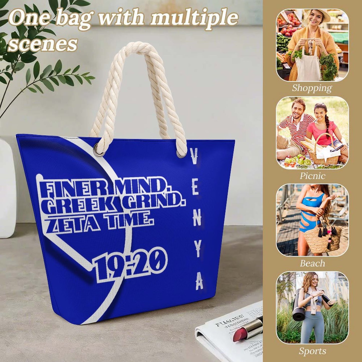 Hemp rope tote bag Hemp Rope Tote Bag