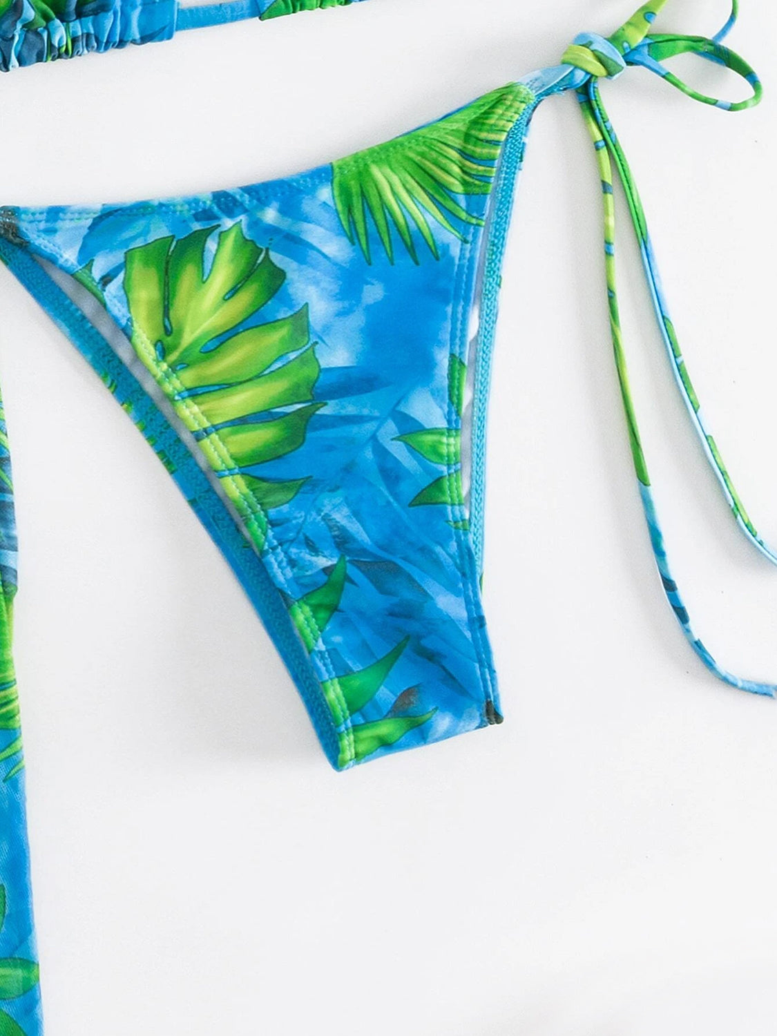 Printed Halter Neck Three-Piece Swim Set-VMA Specialties Boutique