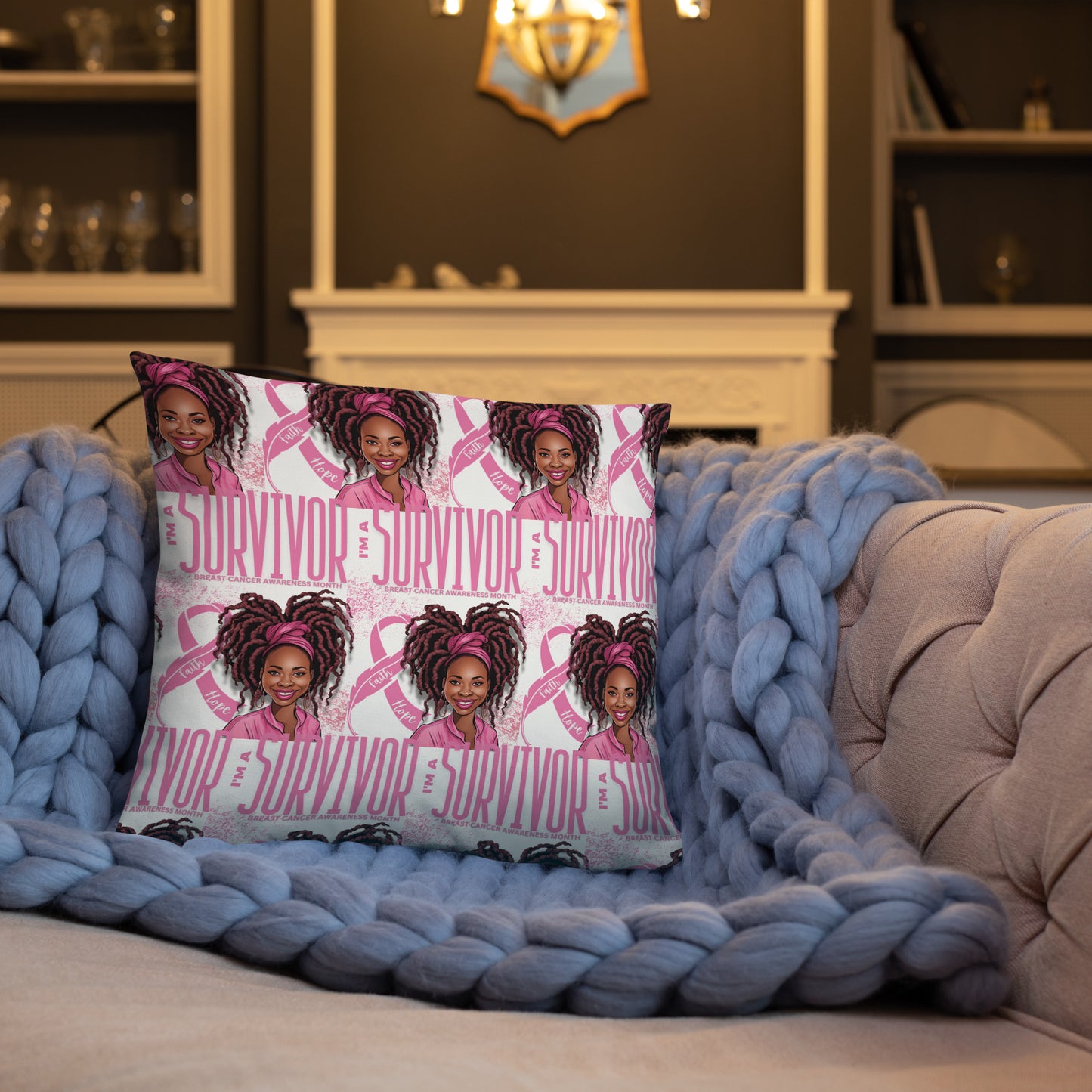 Im a Survivor Breast Cancer Awareness Basic Pillow