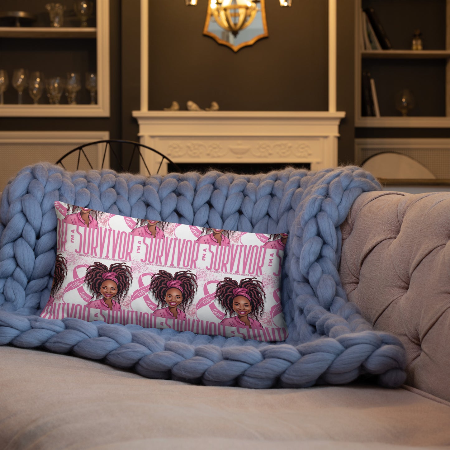 Im a Survivor Breast Cancer Awareness Basic Pillow