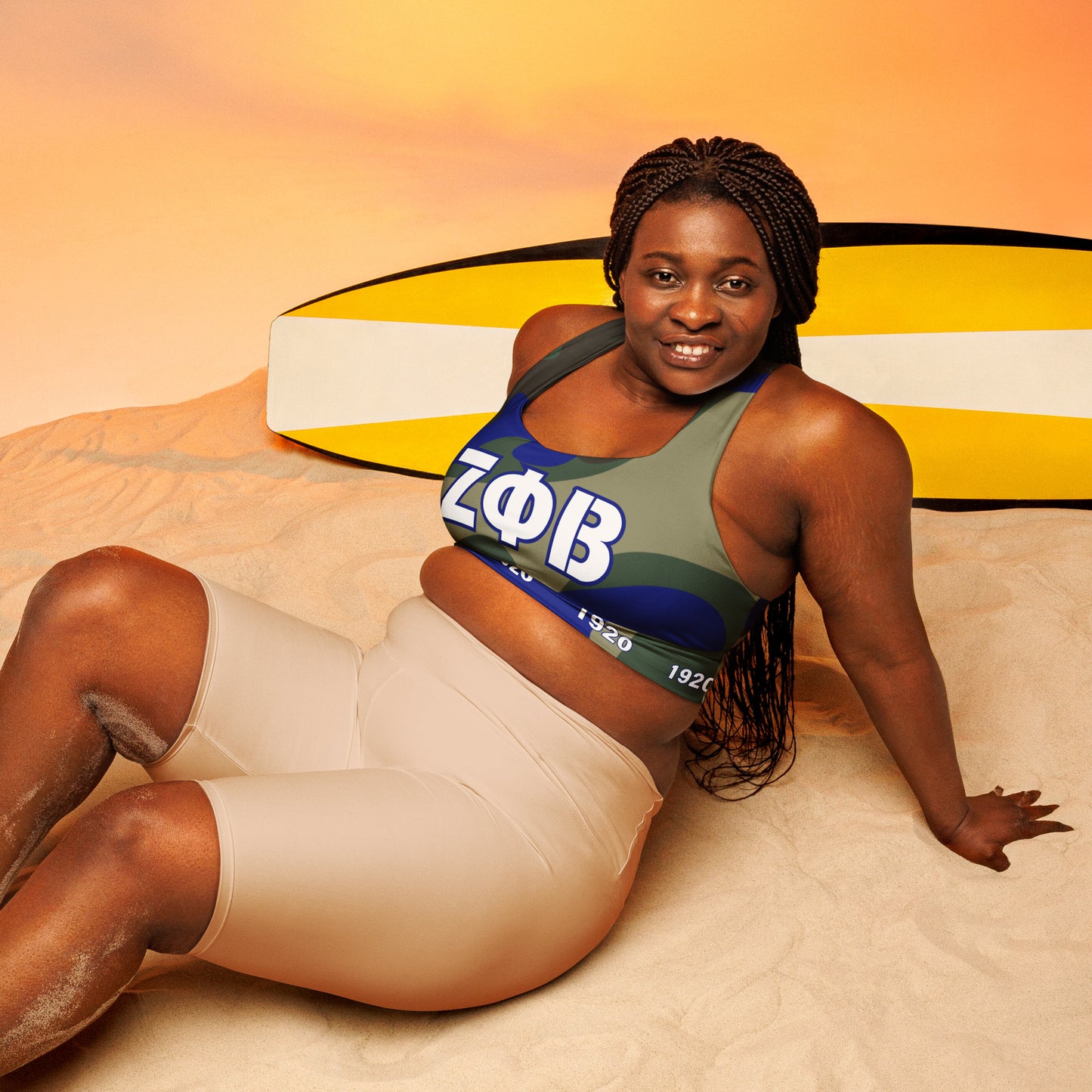 Zeta All-Over Print Recycled Longline Sports Bra