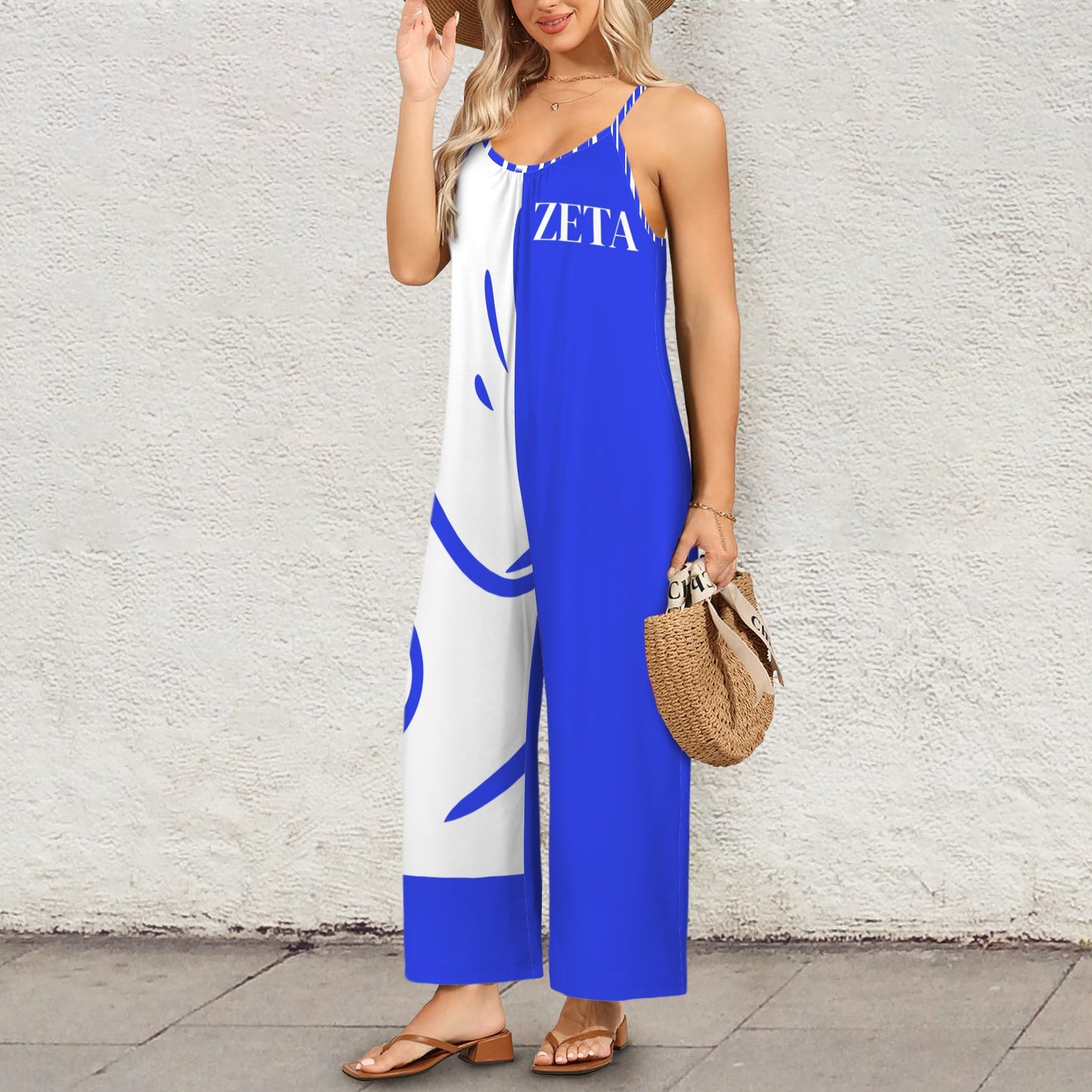Zeta Jumper Pleated Cami Pocket Wide Leg Jumpsuit