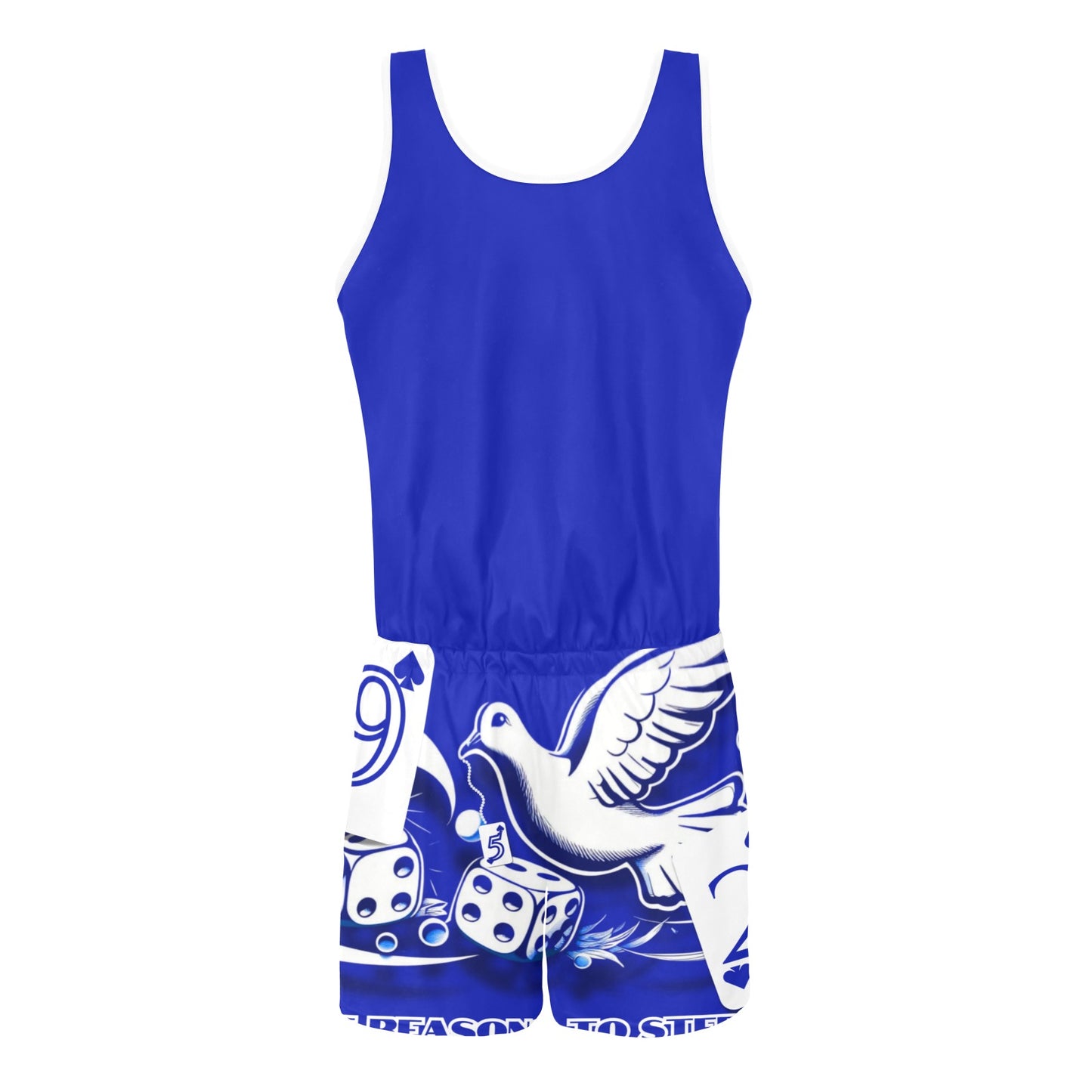 Im that Zeta All Over Print Vest Short Jumpsuit