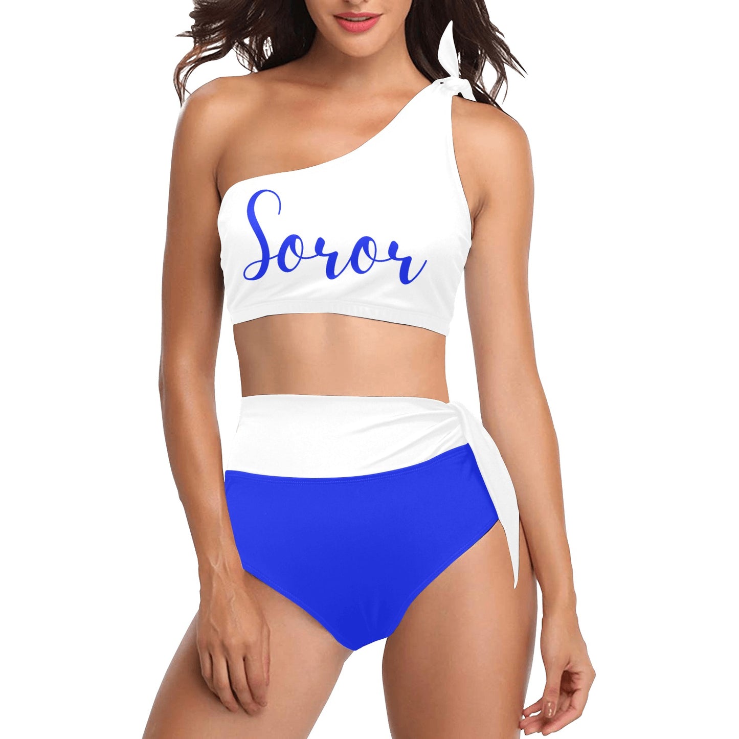 High Waisted One Shoulder Bikini Set (S16)
