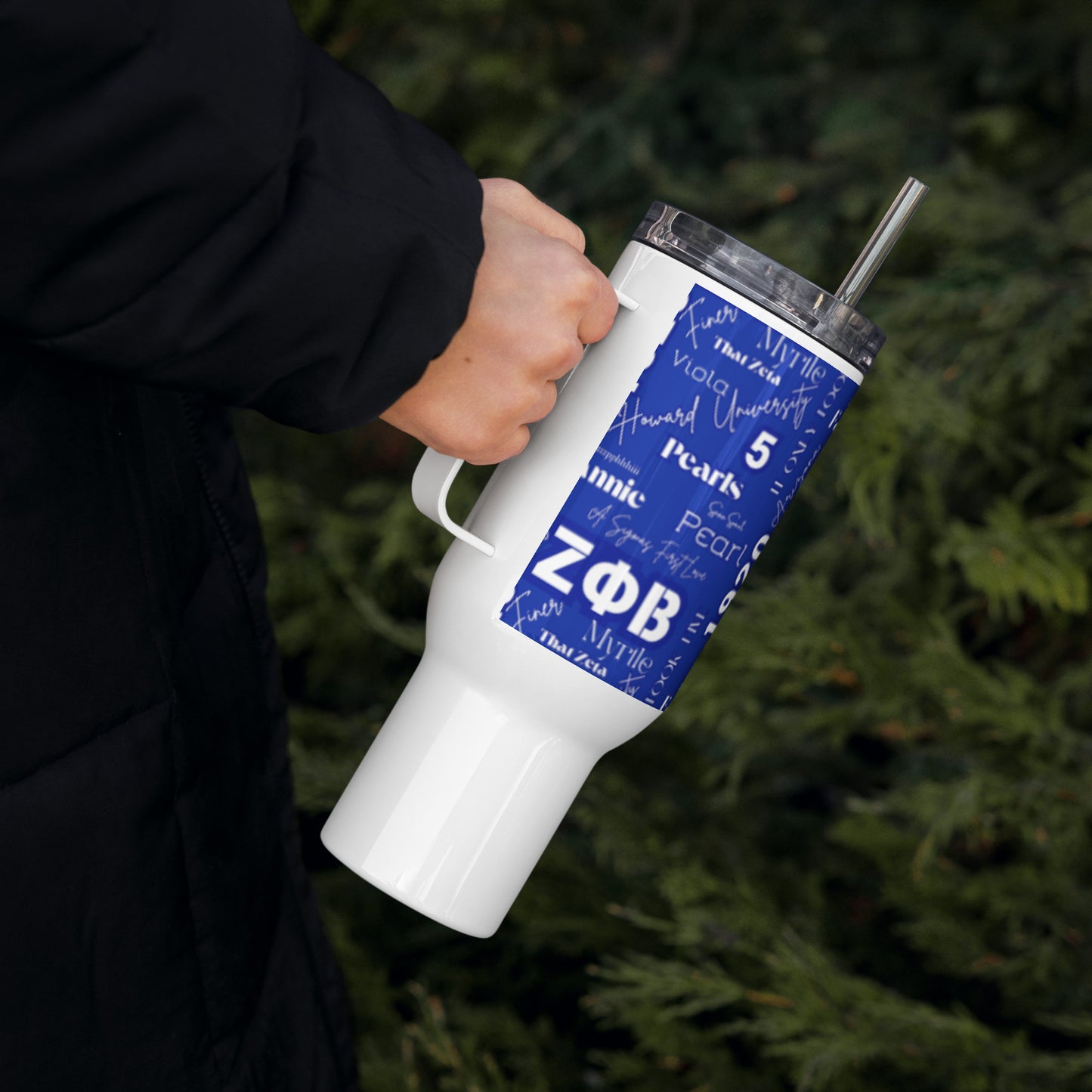Zeta Graffiti Travel Mug with a Handle