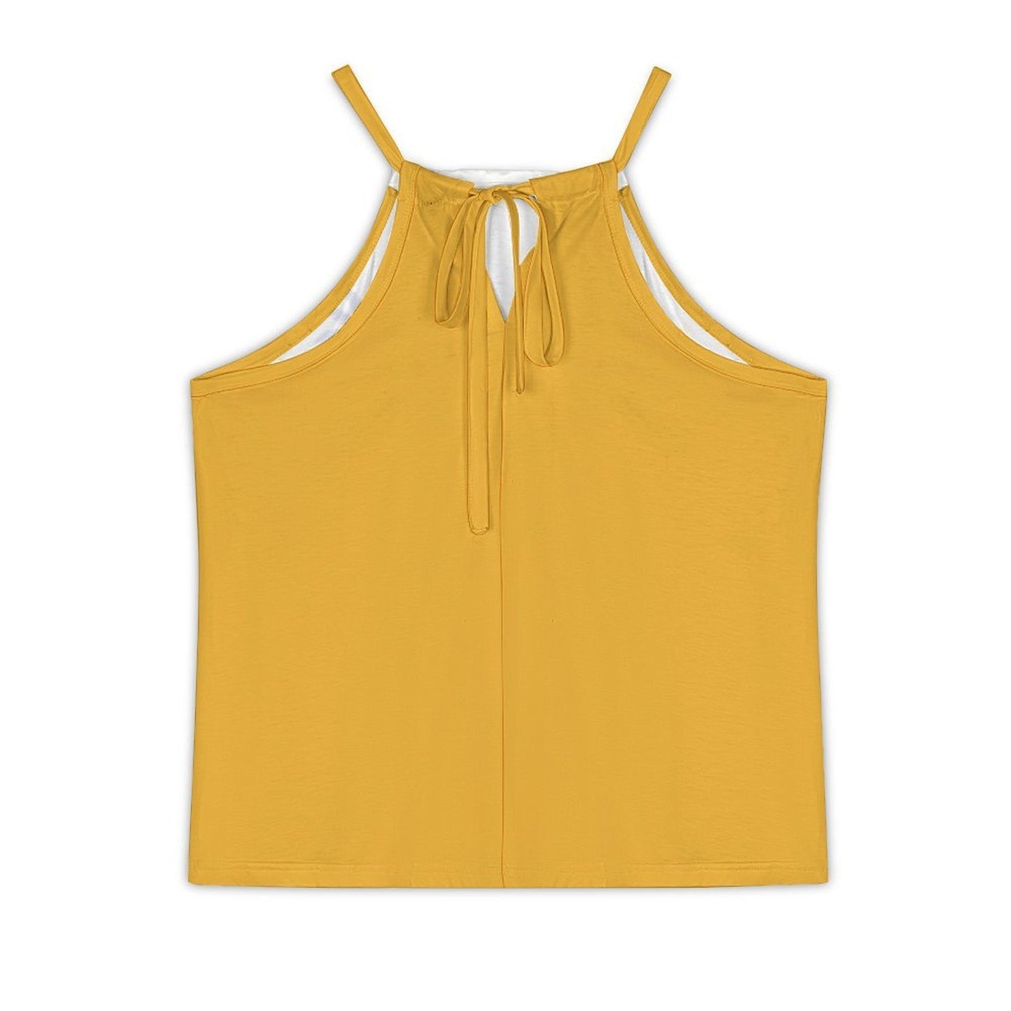 Paradise Just Got Extended! Design Women's Halter Tank Top- Gold