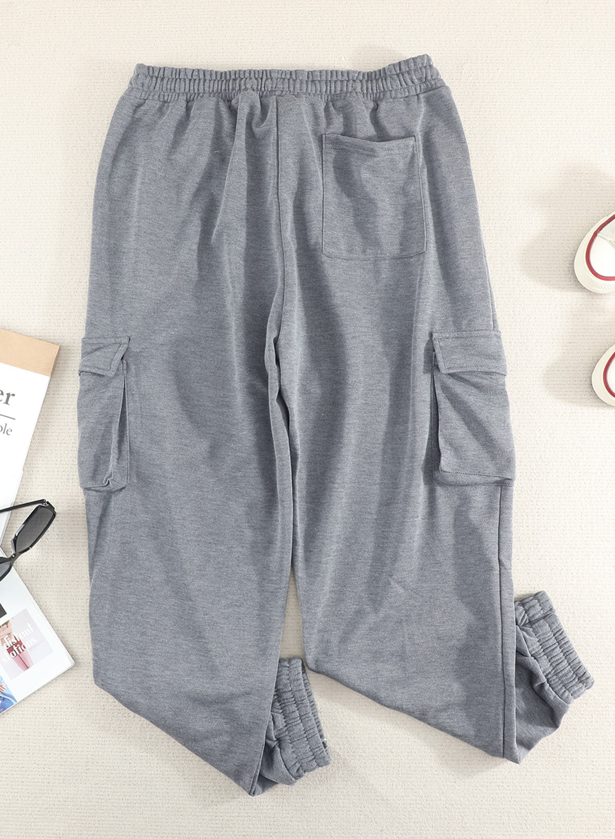 Plus Size Elastic Waist Joggers with Pockets-VMA Specialties Boutique