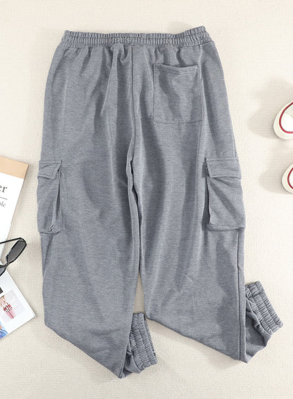 Plus Size Elastic Waist Joggers with Pockets-VMA Specialties Boutique