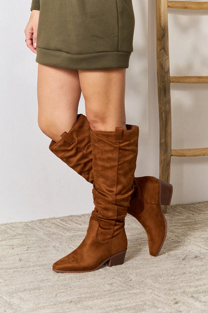 East Lion Corp Block Heel Knee High Boots-VMA Specialties Boutique