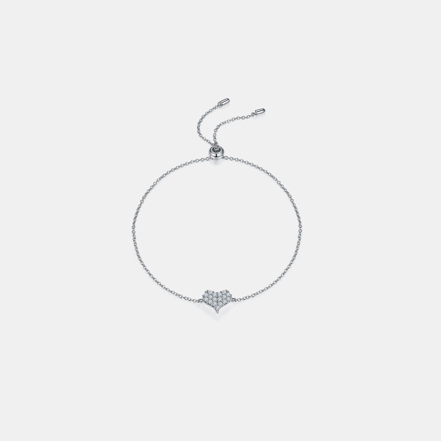 Moissanite Heart Bracelet White 