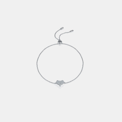 Moissanite Heart Bracelet White 