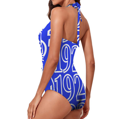 1920 Z Women's Ruched Push Up Halter Swimsuit