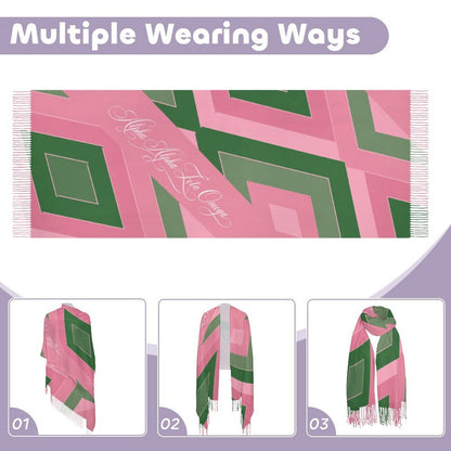 Emerald Stripe Tassel Scarf