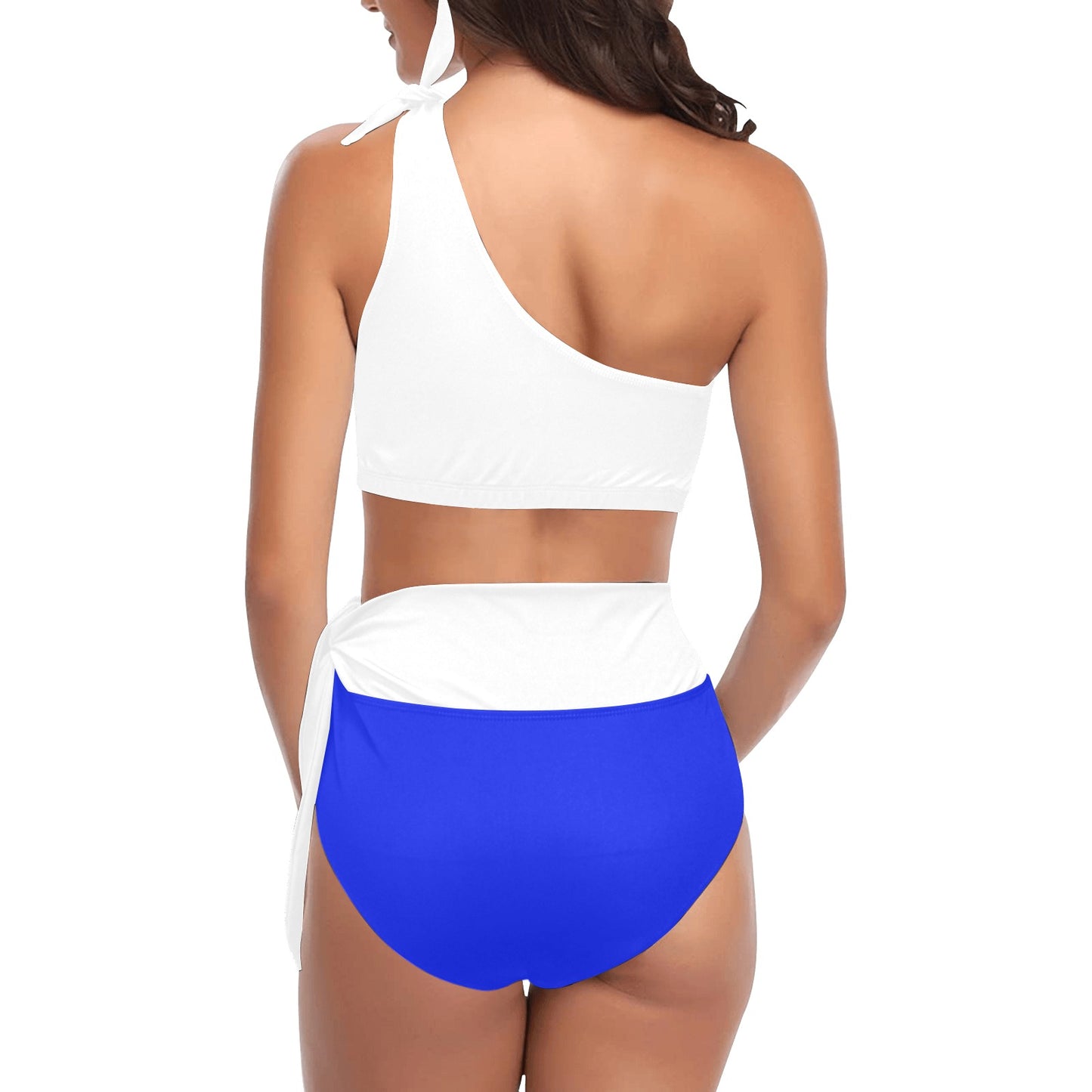 High Waisted One Shoulder Bikini Set (S16)
