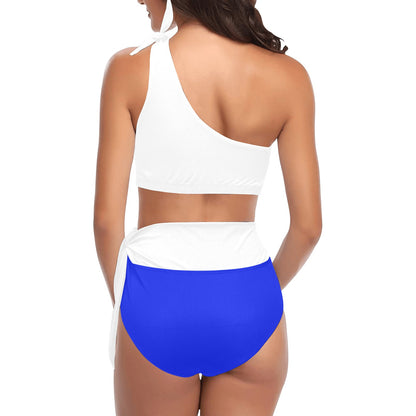 High Waisted One Shoulder Bikini Set (S16)