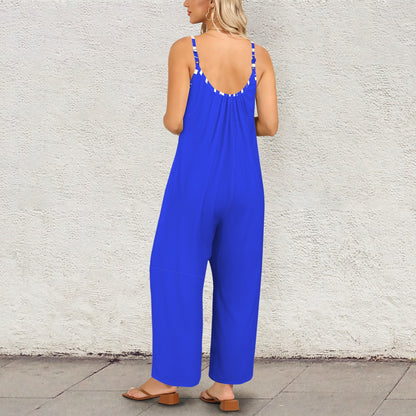 Zeta Jumper Pleated Cami Pocket Wide Leg Jumpsuit