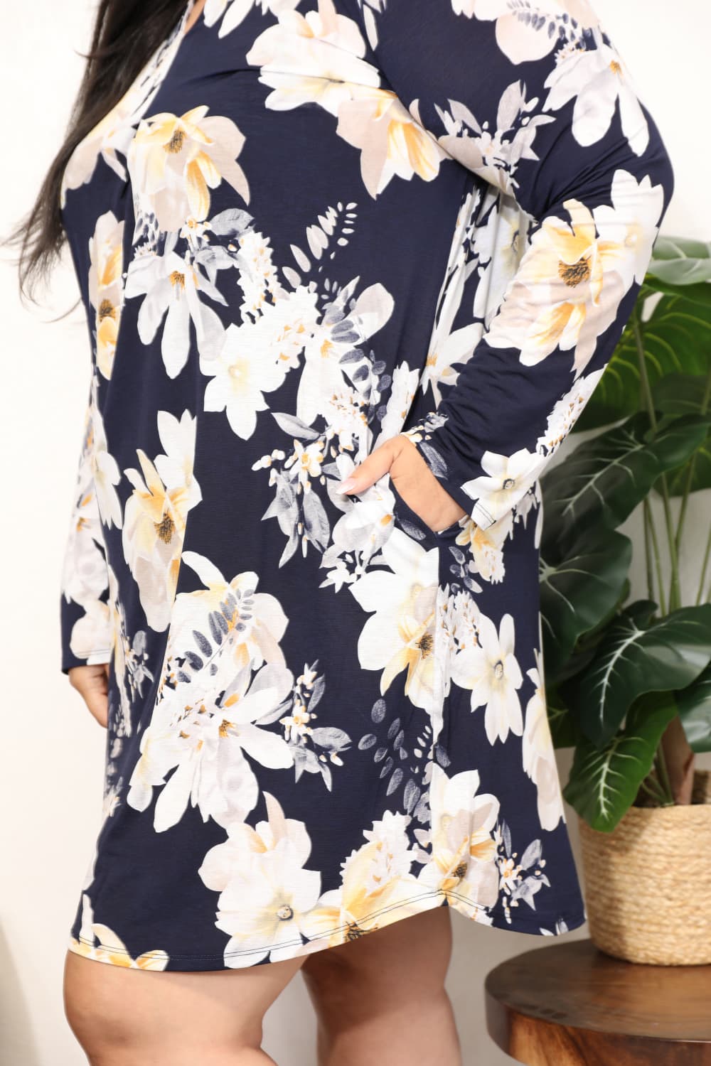 Sew In Love  Full Size Flower Print Shirt Dress-VMA Specialties Boutique