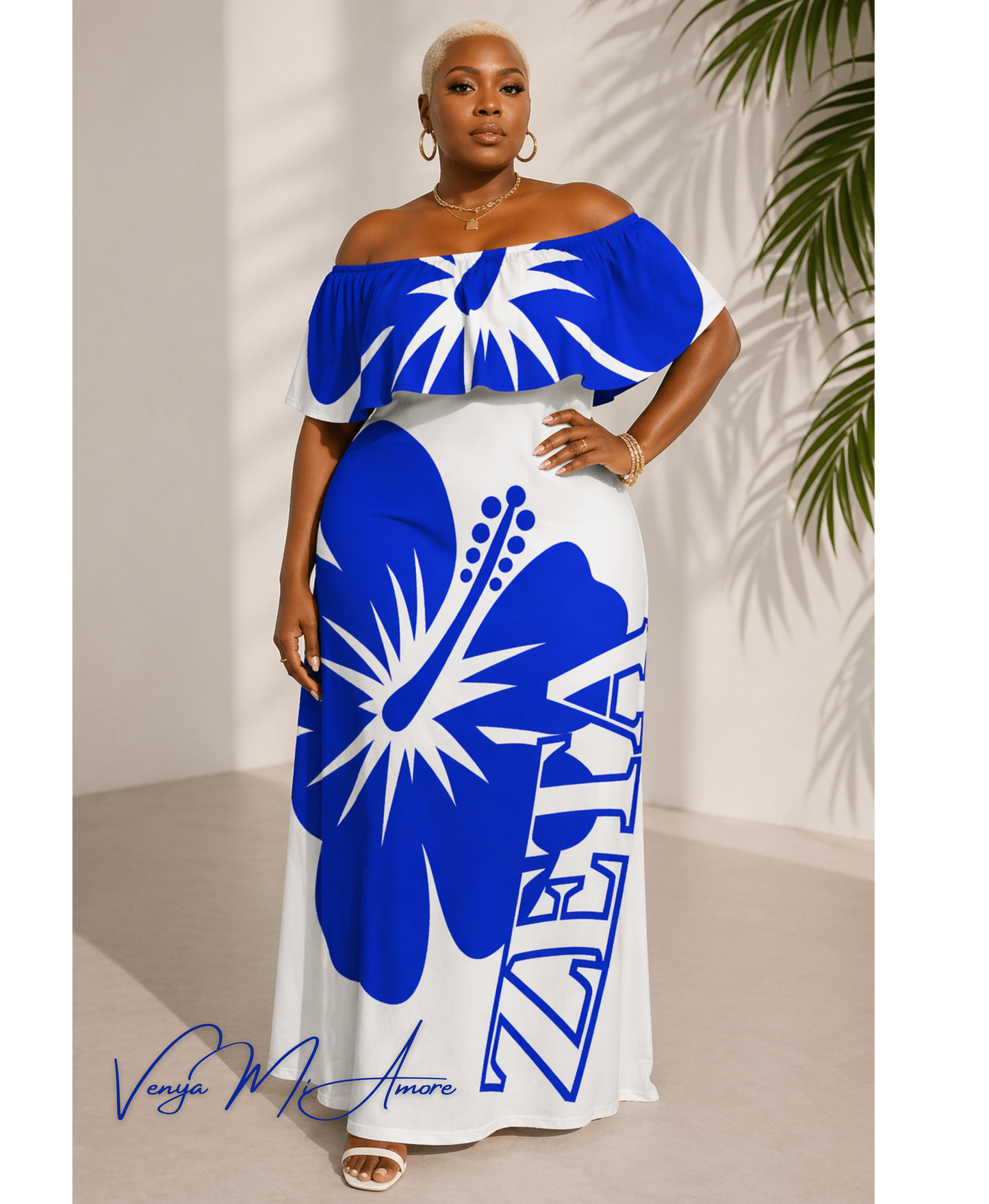 Soror Bloom Off-Shoulder Maxi Dress