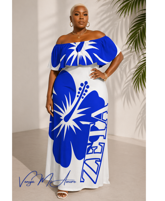 Soror Bloom Off-Shoulder Maxi Dress