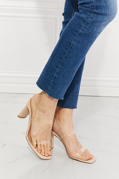 Transparent Sandal- Woman Posing w/ Heel Up