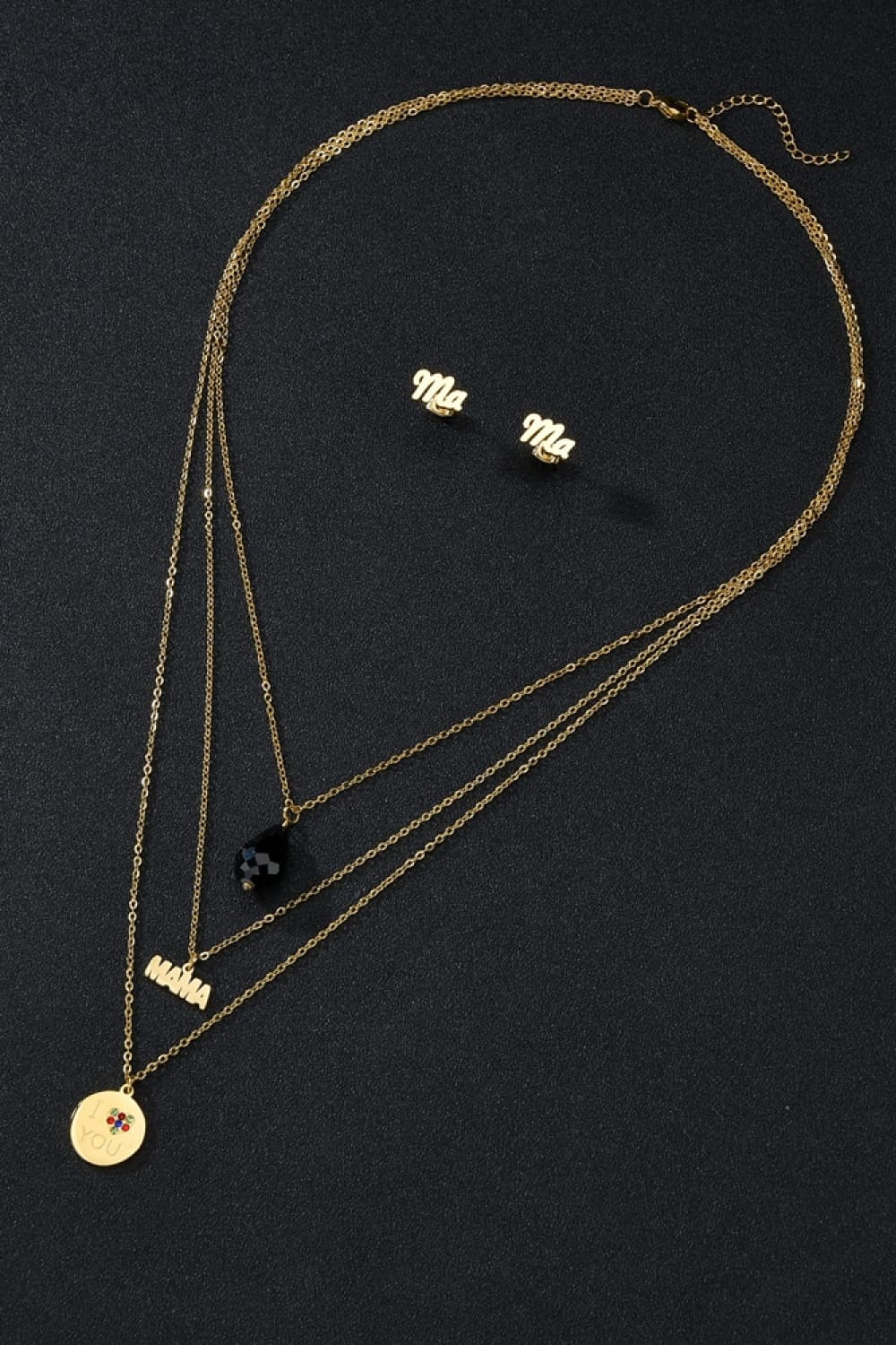Triple-layer MAMA I LOVE YOU 18K Gold-plated Pendant Combo Deal