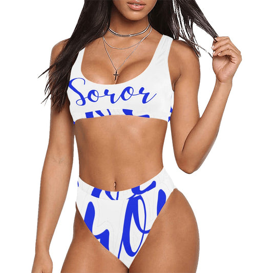 Soror Sport Top & High-Waisted Bikini Swimsuit (Model S07)
