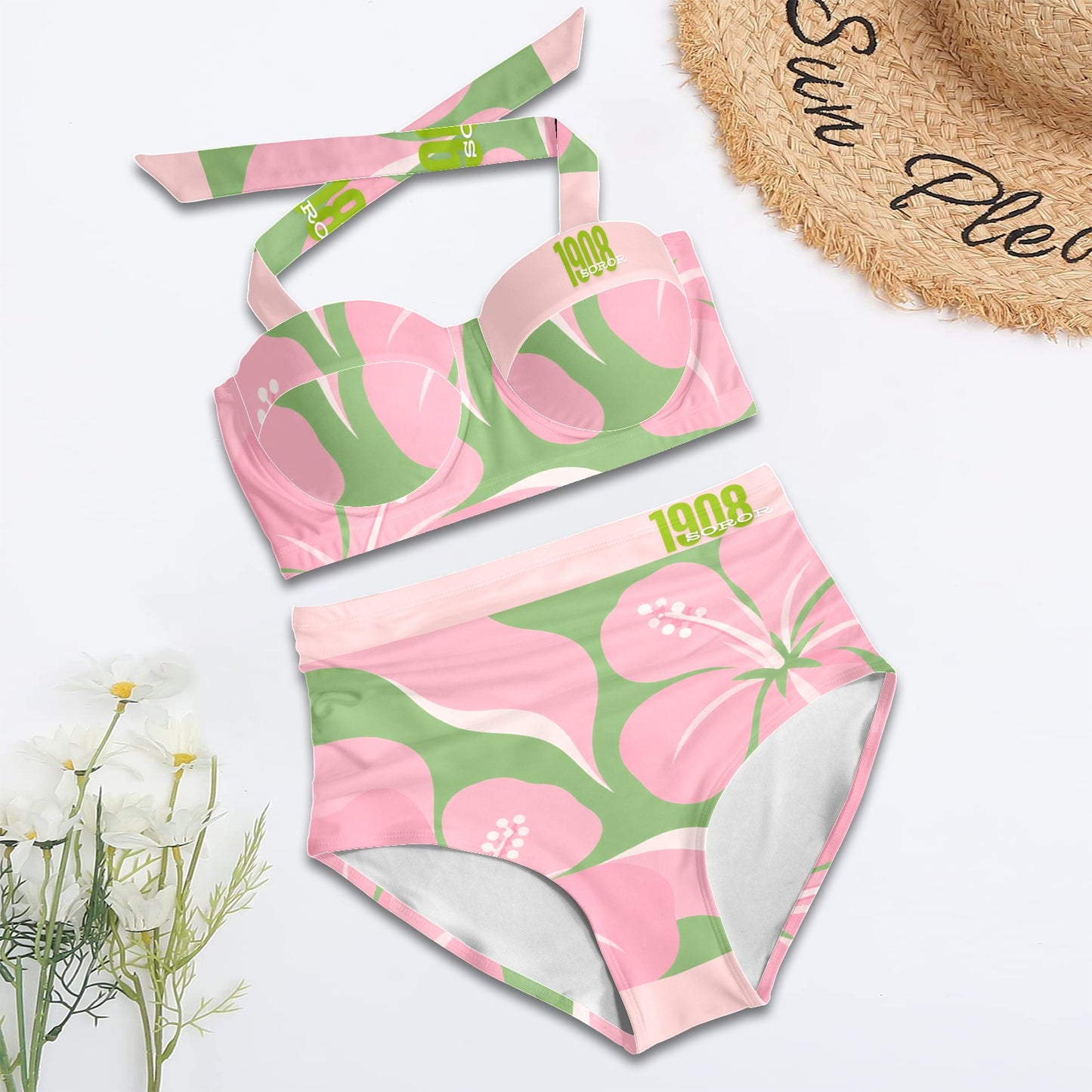 1908 Soror Luxe Hibiscus Bikini Set