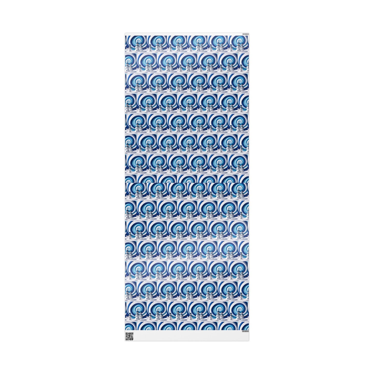 Snowmen Wrapping Paper Roll for Winter Holidays, Festive Christmas Gift Wrap, Blue and White Snowman Pattern, Gift Packaging Supplies,