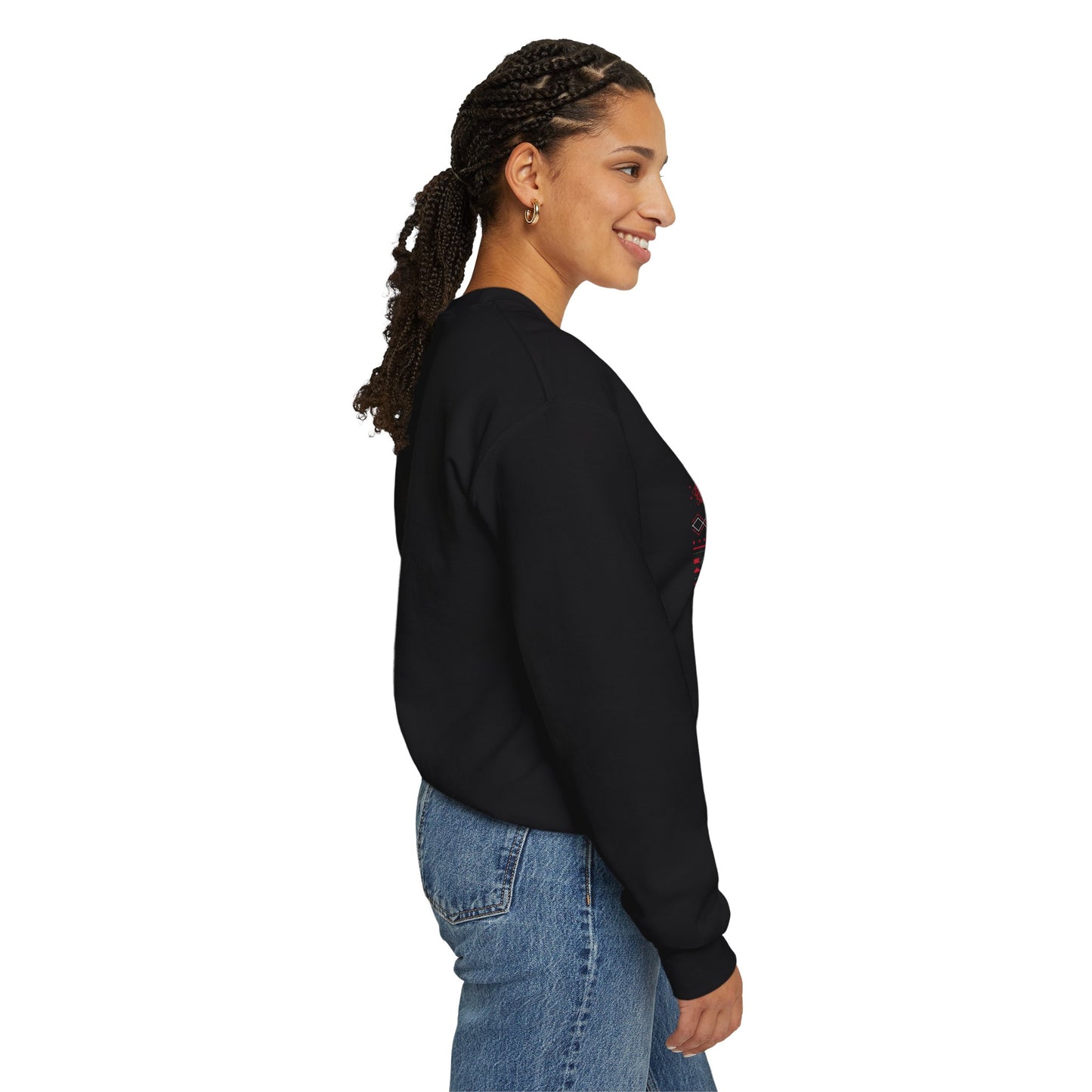 Ugly Christmas Sweater Sweatshirt with QR Code, Festive Holiday Jumper, Red Winter Pullover, Unisex Xmas Top, Knit Pattern Ugly Jumper,