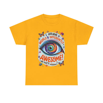 Autistic Mind Unisex Tee, Neurodiversity Shirt, Eye Galaxy T-Shirt, Puzzle Pieces, Unique Perspectives Tee, Autism Awareness