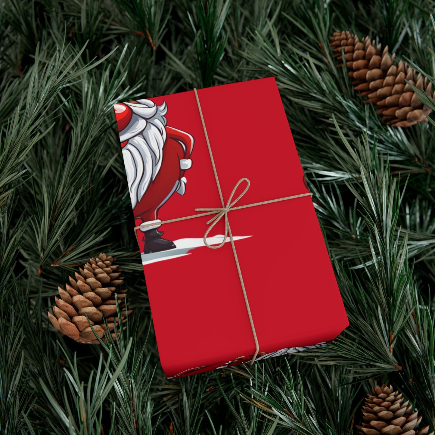 Wrapping Papers - Cheerful Cartoon Reindeer Holiday Gift Wrap, Santa Reindeer Patterned Gift Wrap, Playful