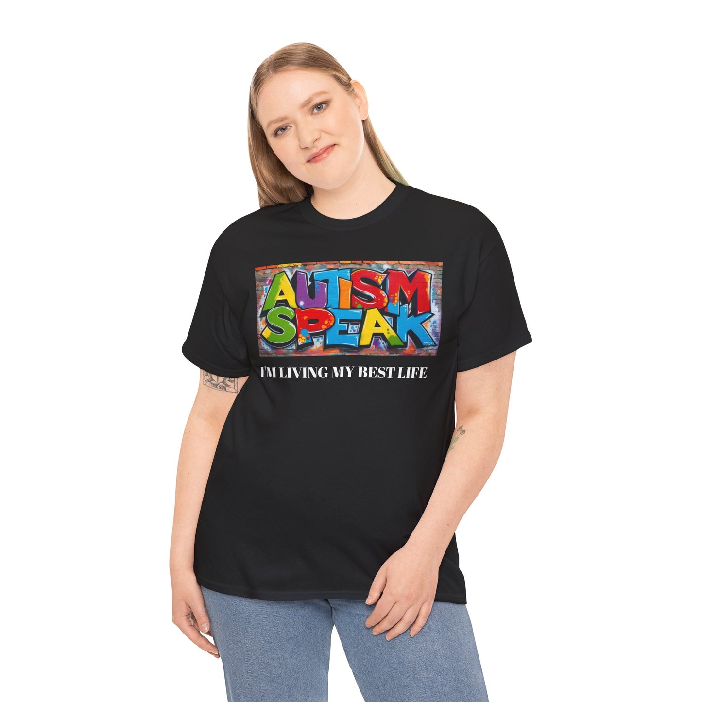 Graffiti Style Tee Shirt with 'AUTISM SPEAK' Design