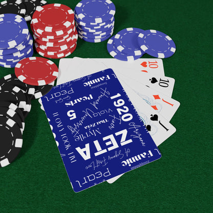 Playing Cards - Custom Zeta Deck with Royal Blue and White Design